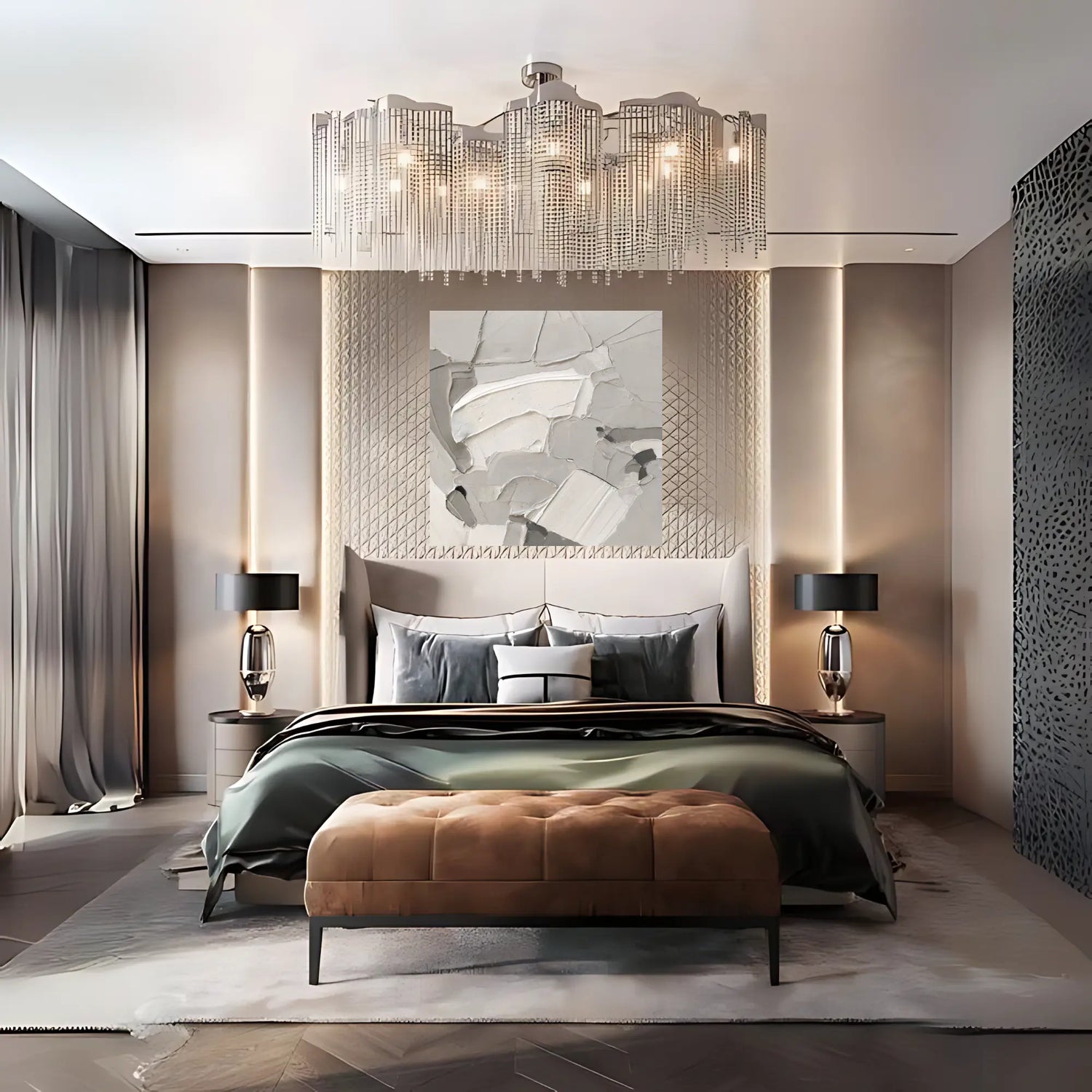 CRUMPLED CONTOURS OIL PAINTING