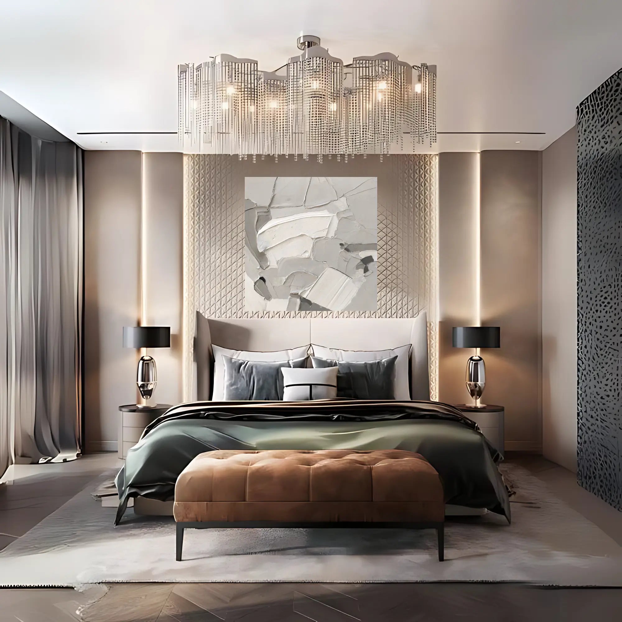 CRUMPLED CONTOURS OIL PAINTING