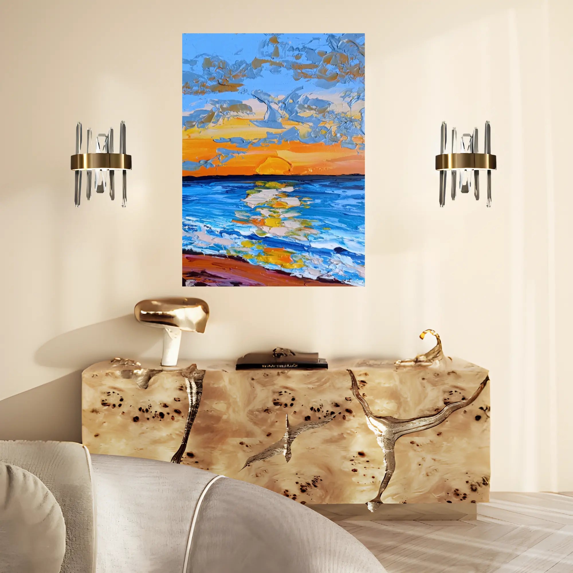 SHORELINE OIL PAINTING