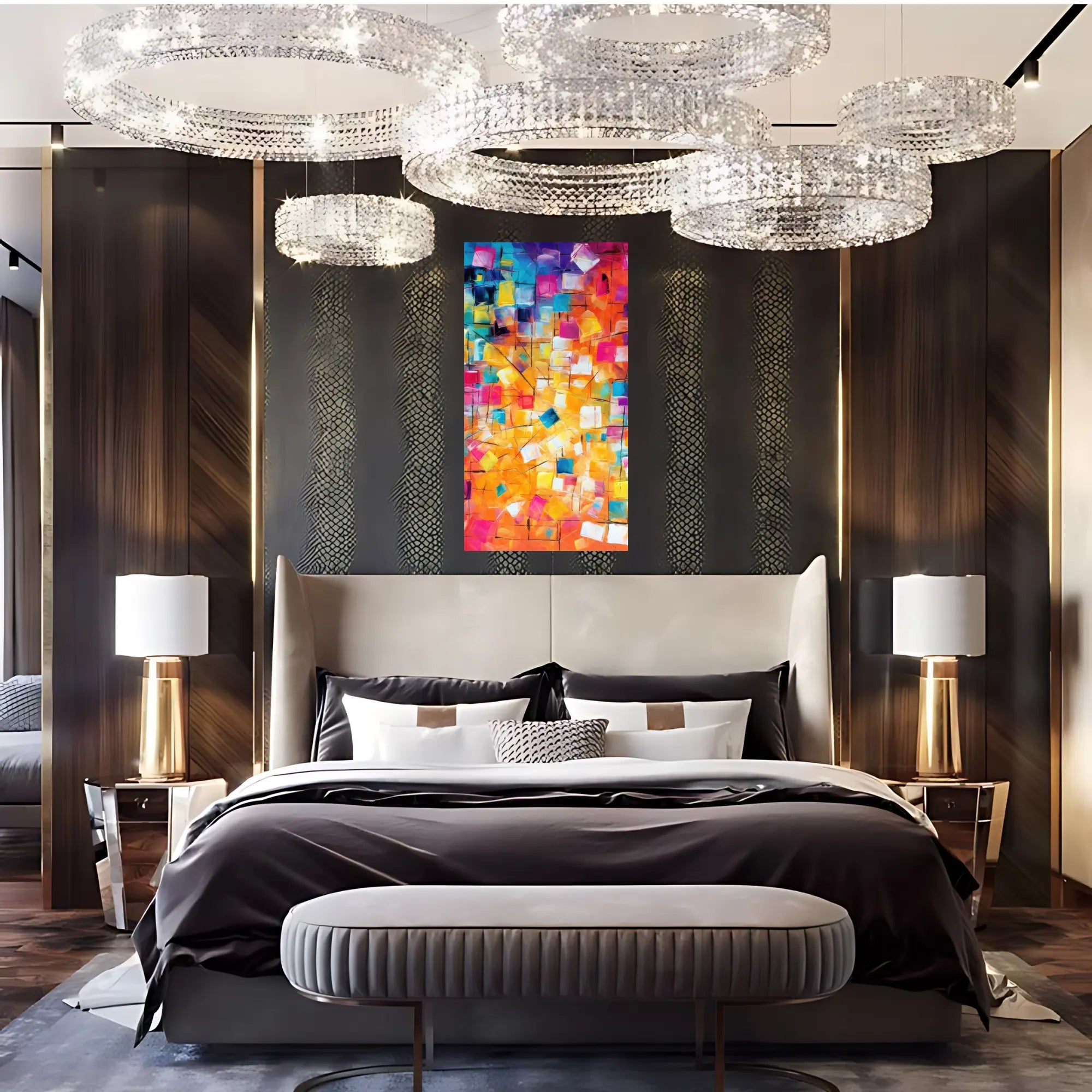 LUMINOUS PATCHWORK OIL PAINTING