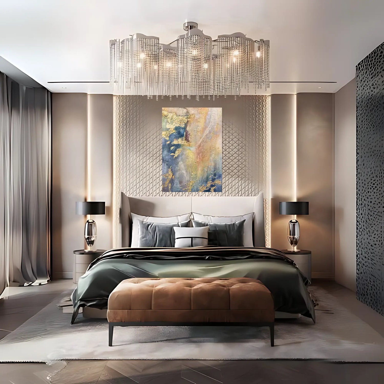 GOLDEN AZURE OIL PAINTING