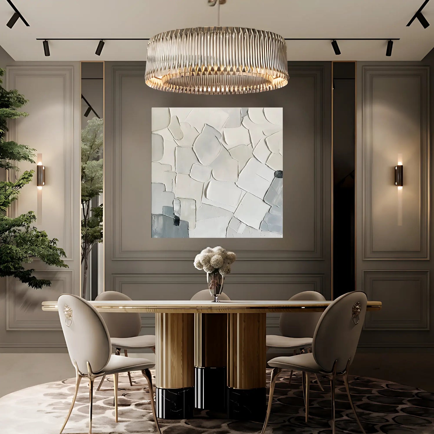 SERENE PATCHWORK OIL PAINTING