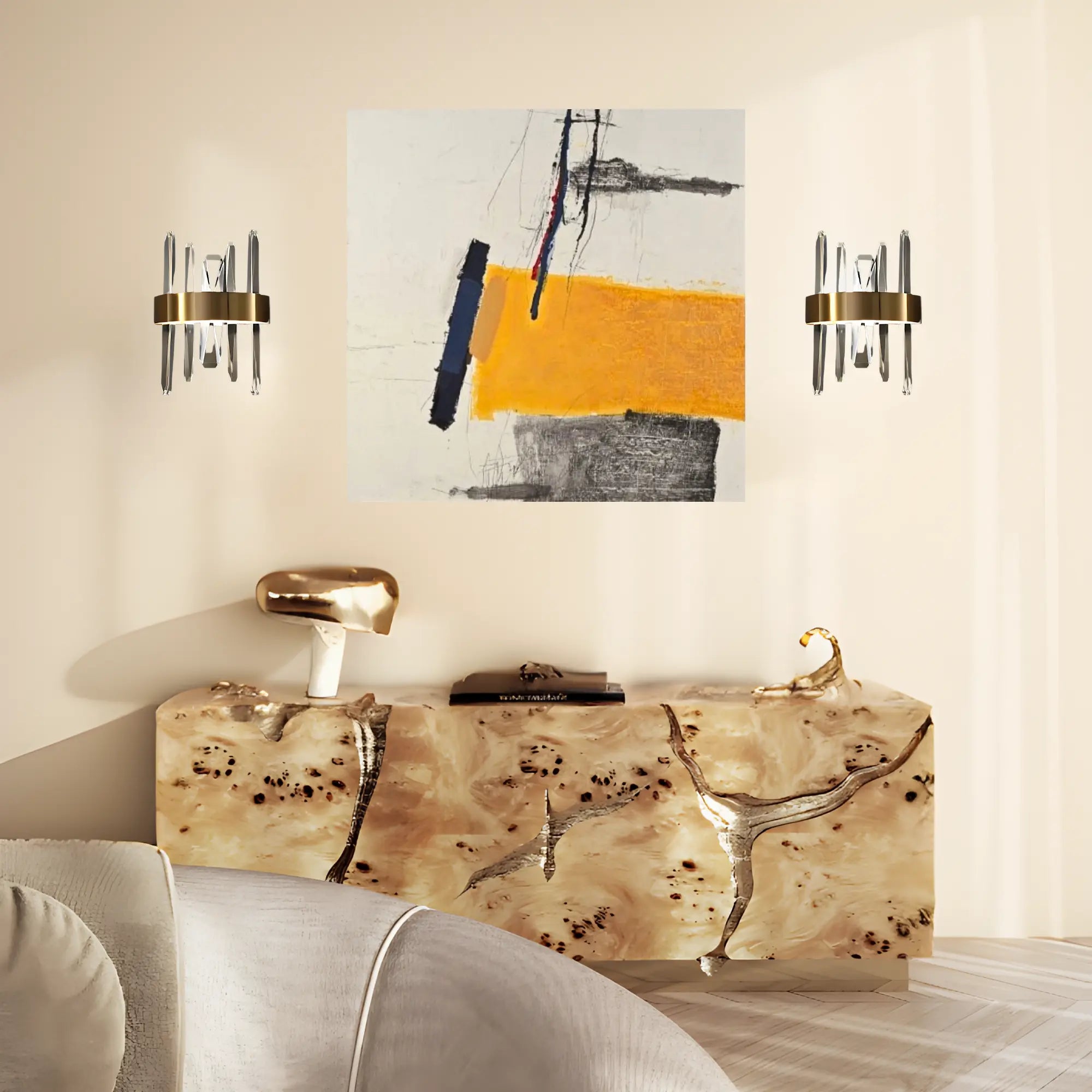 OCHRE SHIFT OIL PAINTING