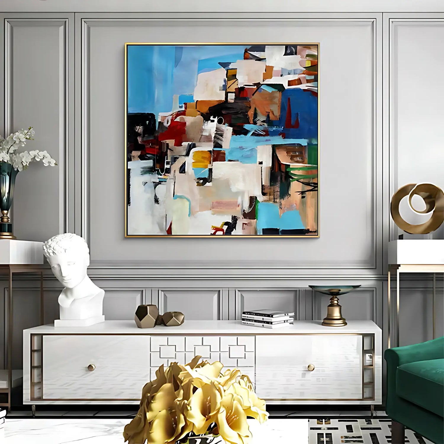 PRISMATIC PATCHWORK OIL PAINTING