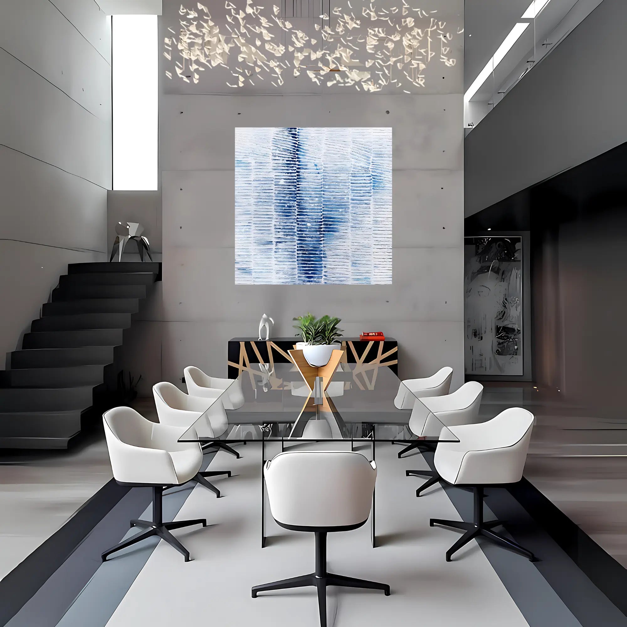 AQUA LATTICE OIL PAINTING