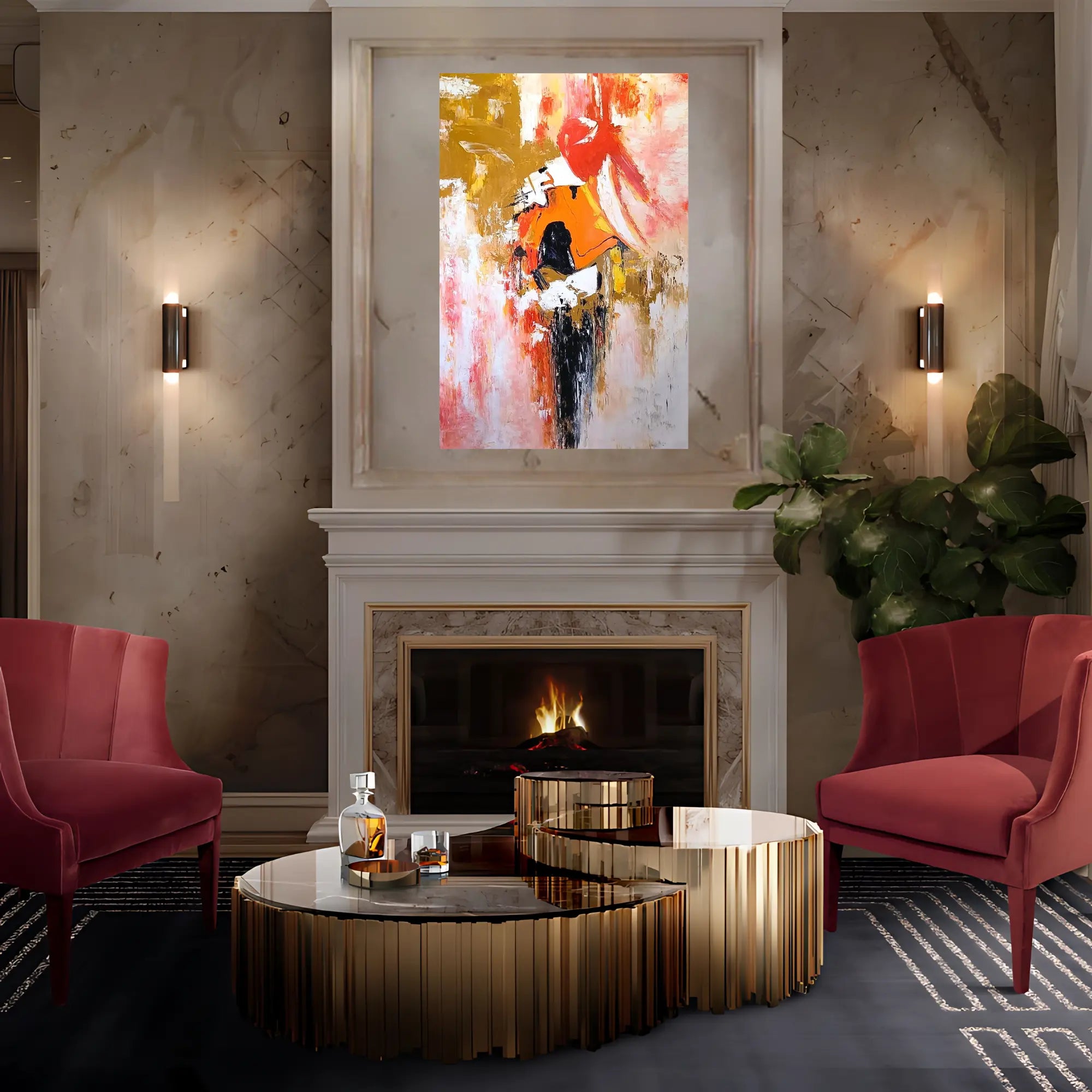 BLAZE SYMPHONY OIL PAINTING