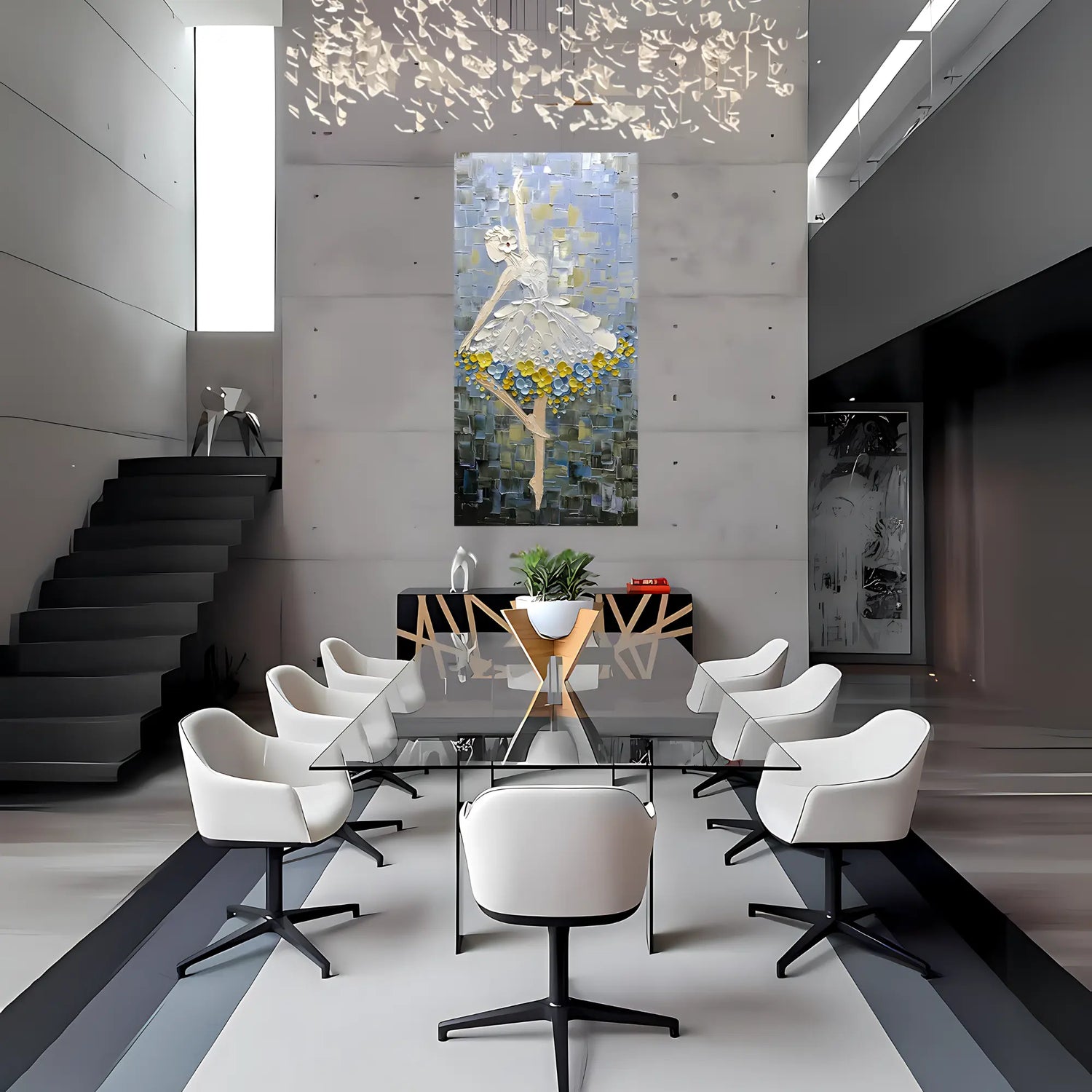 WHIMSICAL PIROUETTE OIL PAINTING