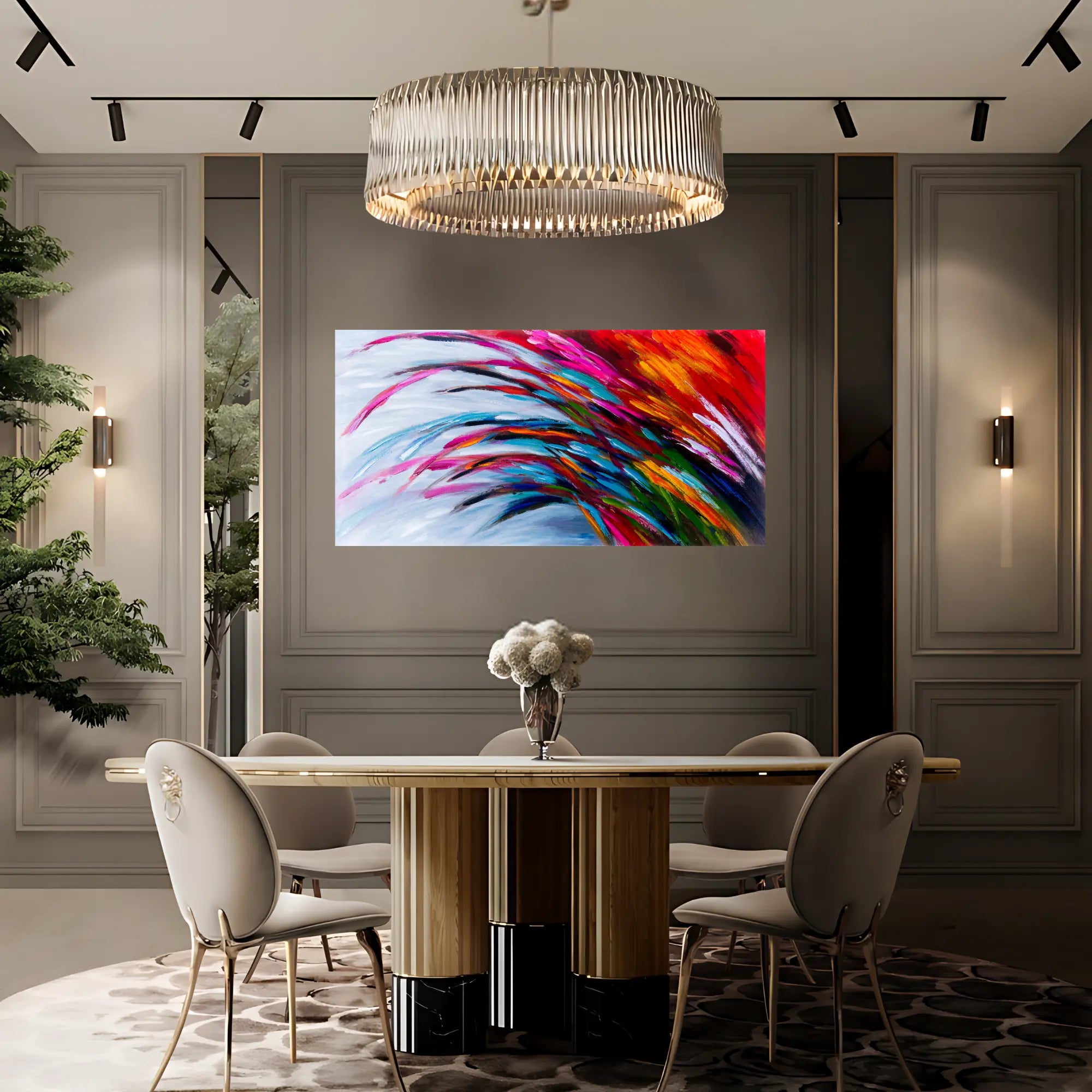 FEATHERS OF BLAZE OIL PAINTING