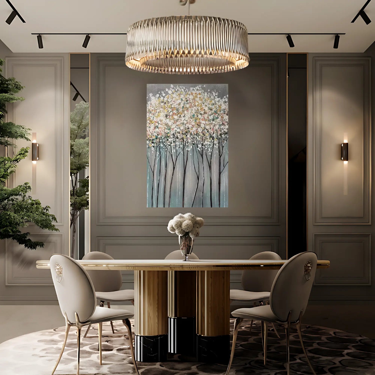 BLOOMING WOODS OIL PAINTING