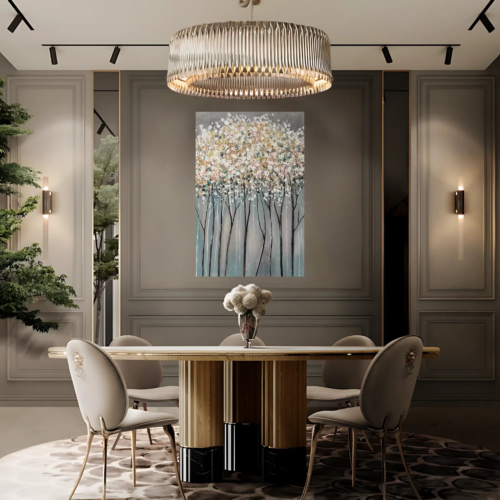 BLOOMING WOODS OIL PAINTING