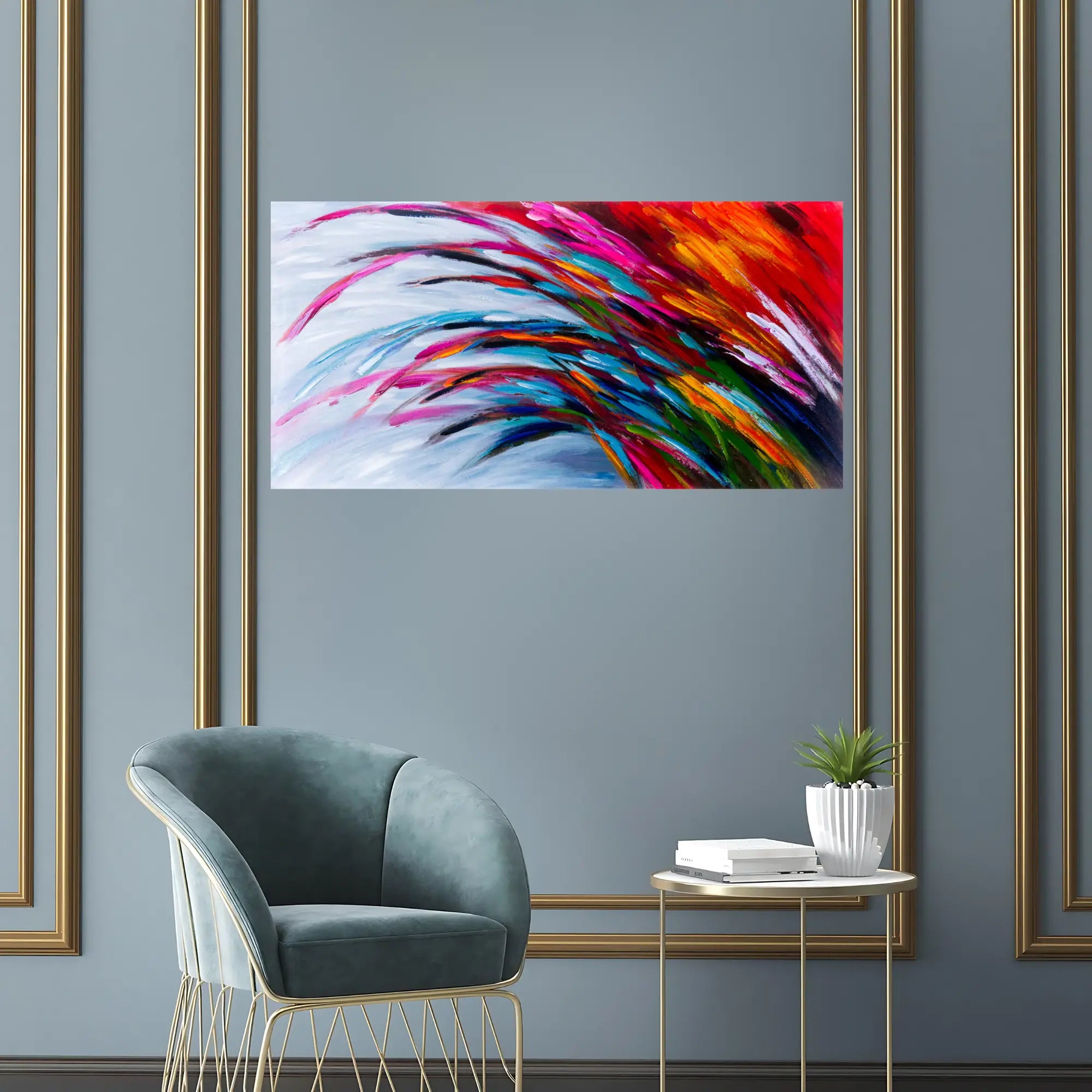 FEATHERS OF BLAZE OIL PAINTING