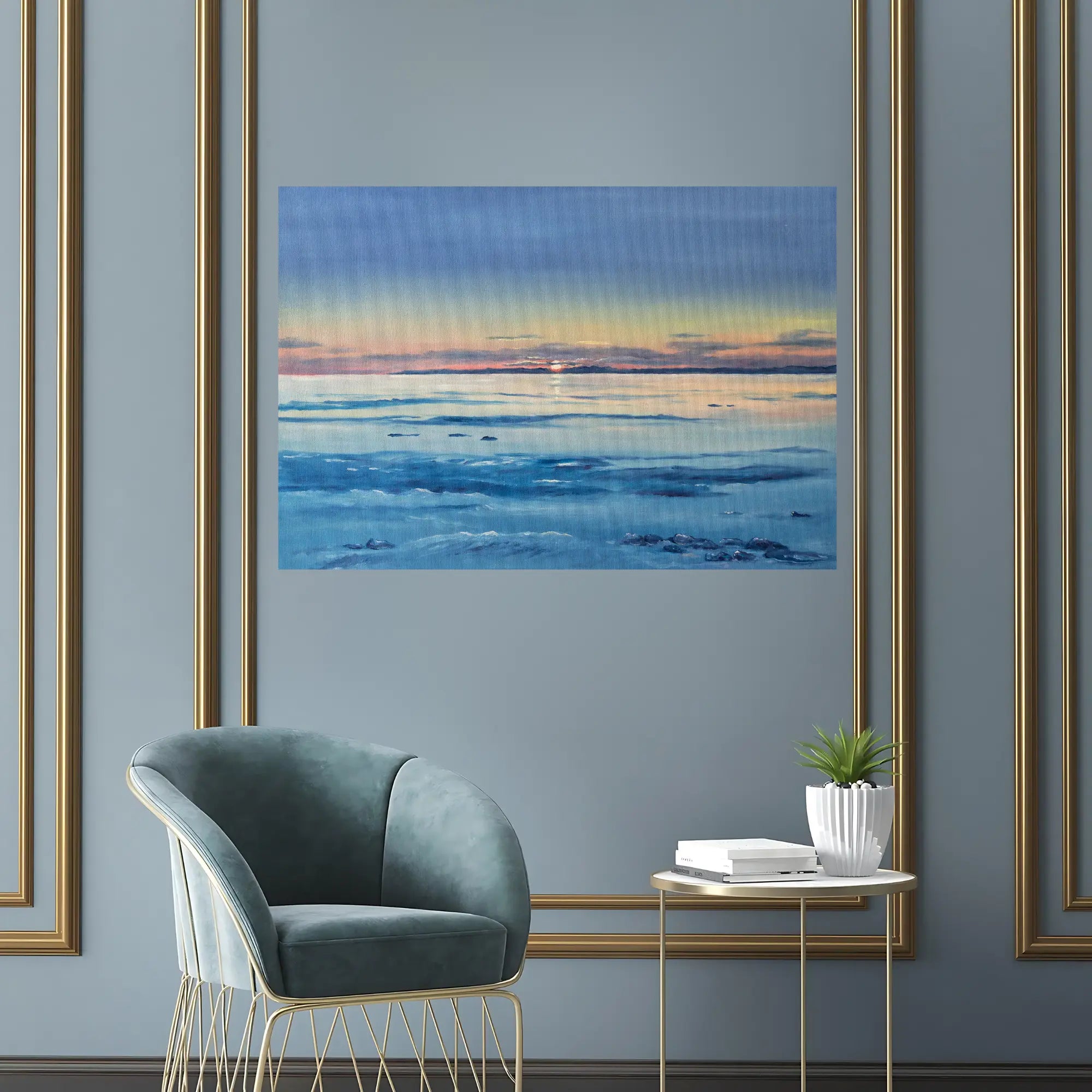 TRANQUIL WATERSCAPE OIL PAINTING