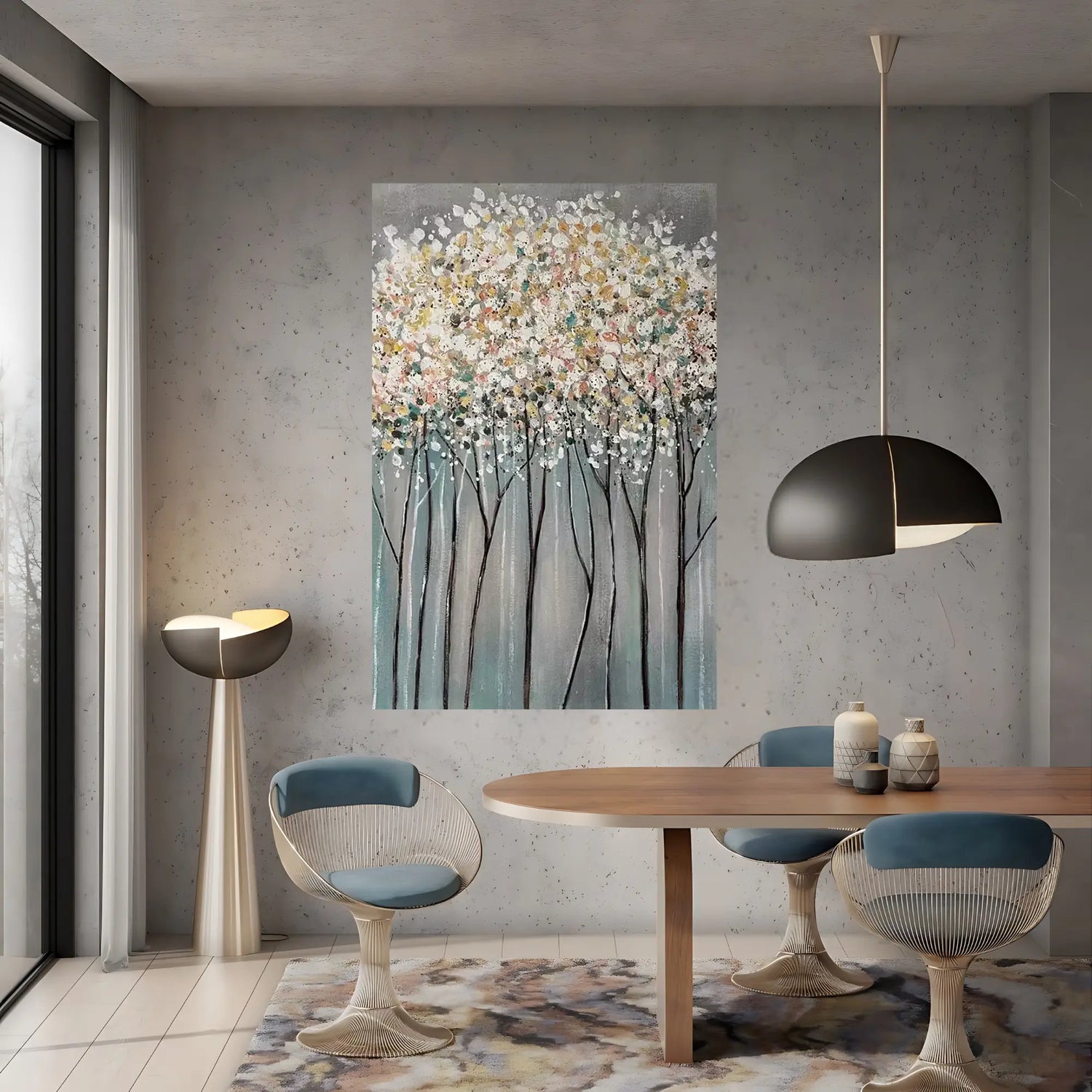 BLOOMING WOODS OIL PAINTING