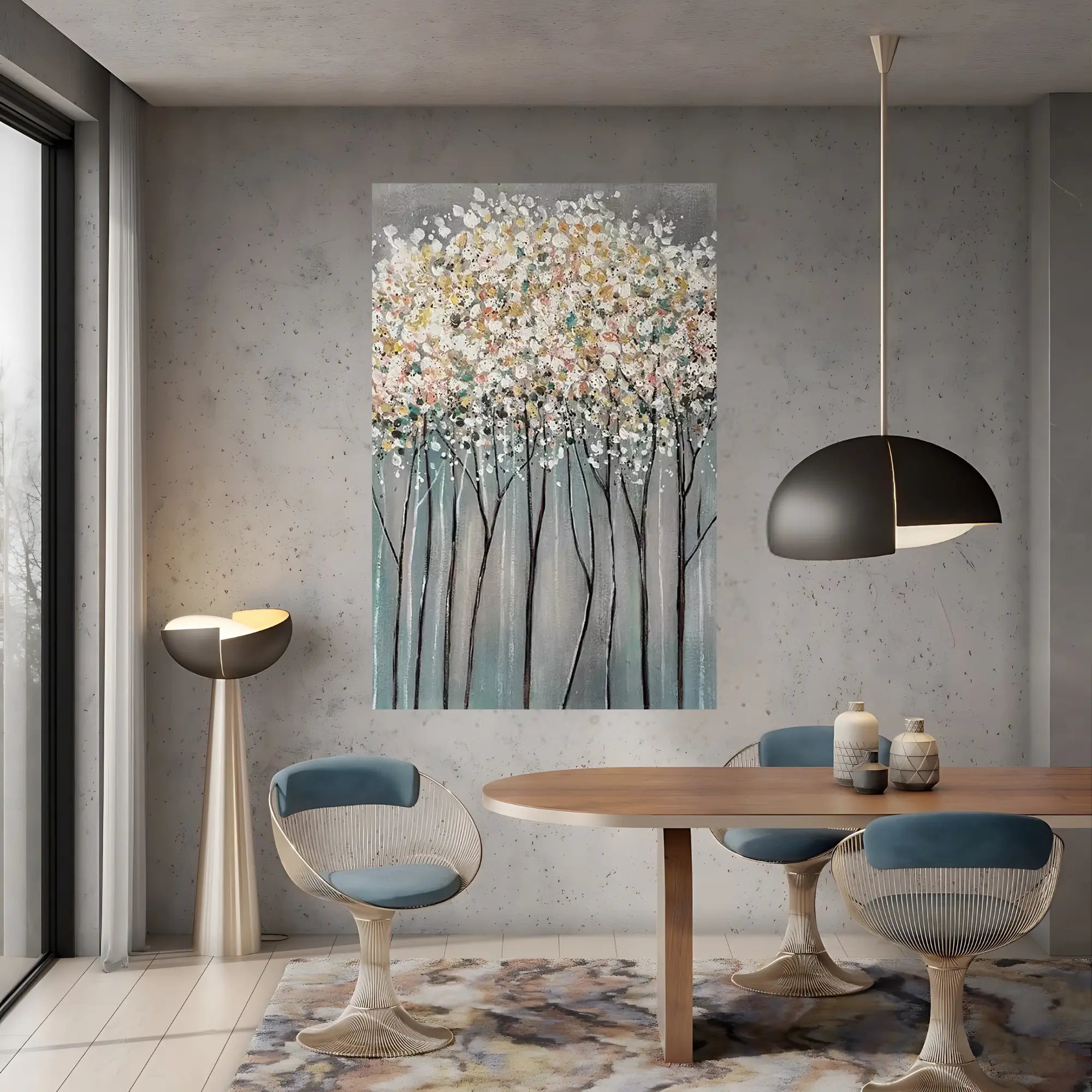 BLOOMING WOODS OIL PAINTING