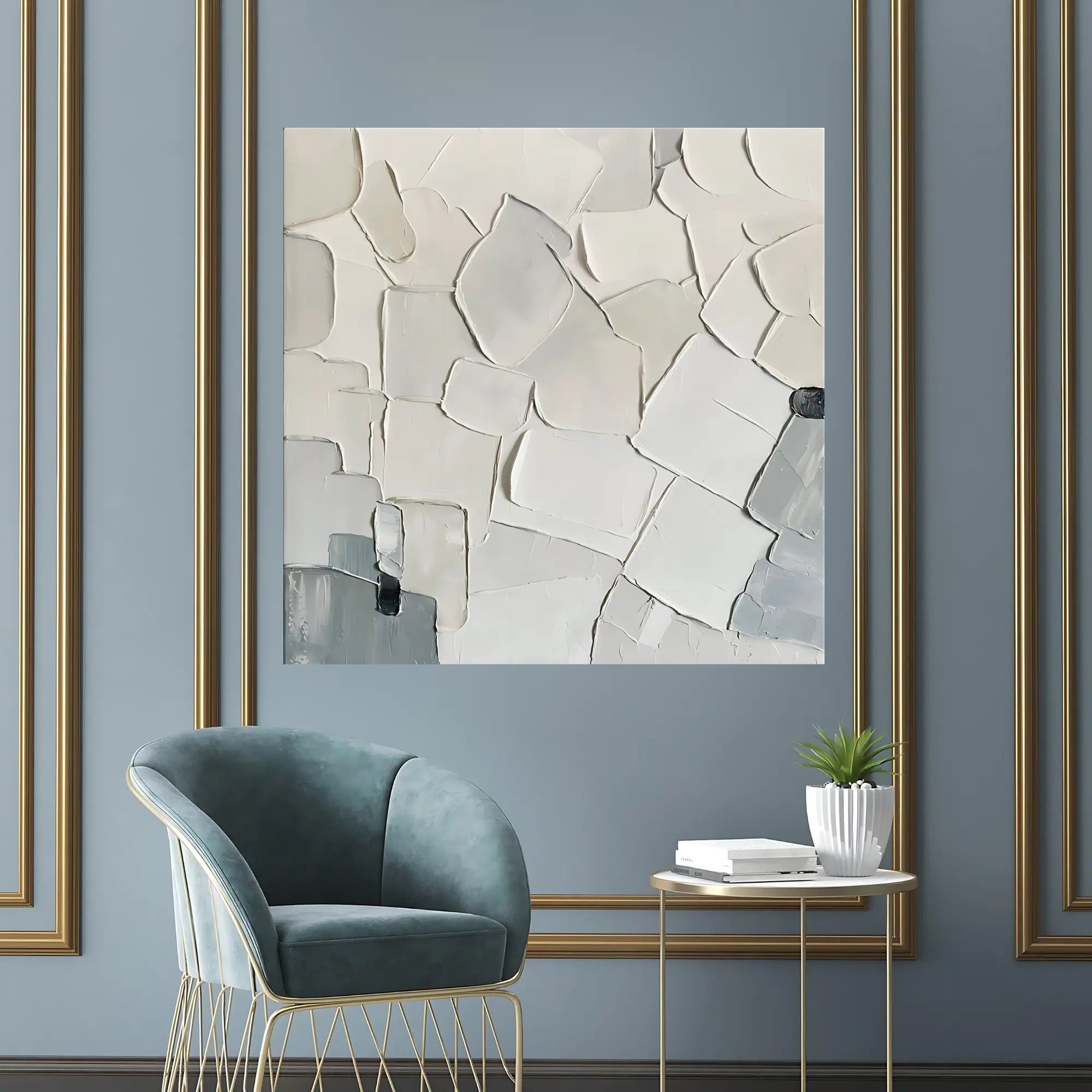 SERENE PATCHWORK OIL PAINTING