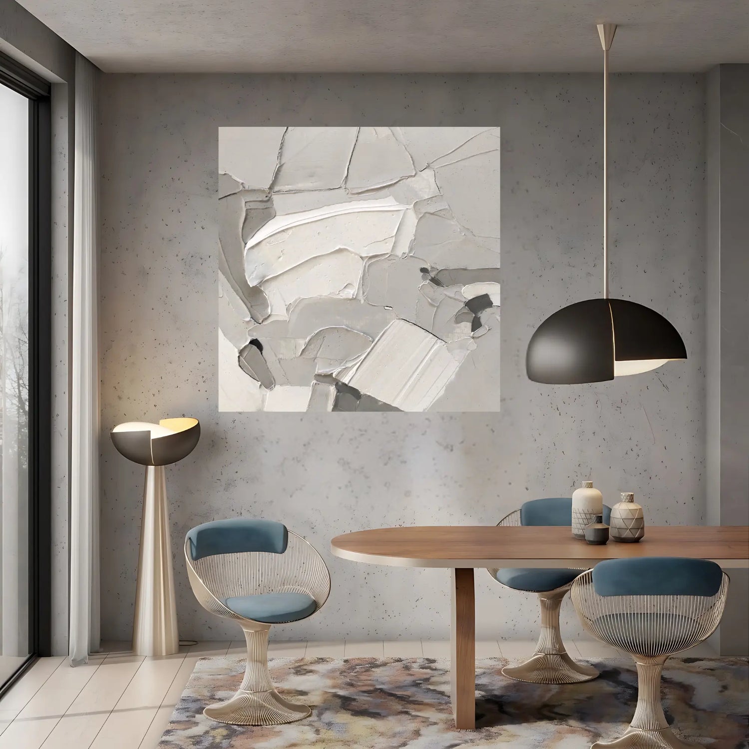 CRUMPLED CONTOURS OIL PAINTING