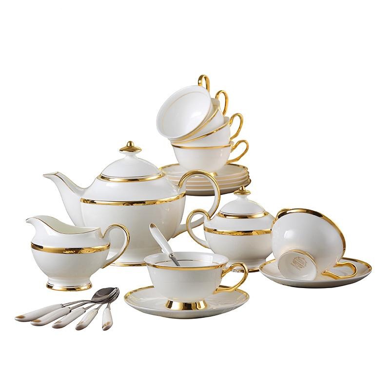 GOLDEN RIM TEACUP COLLECTION SET