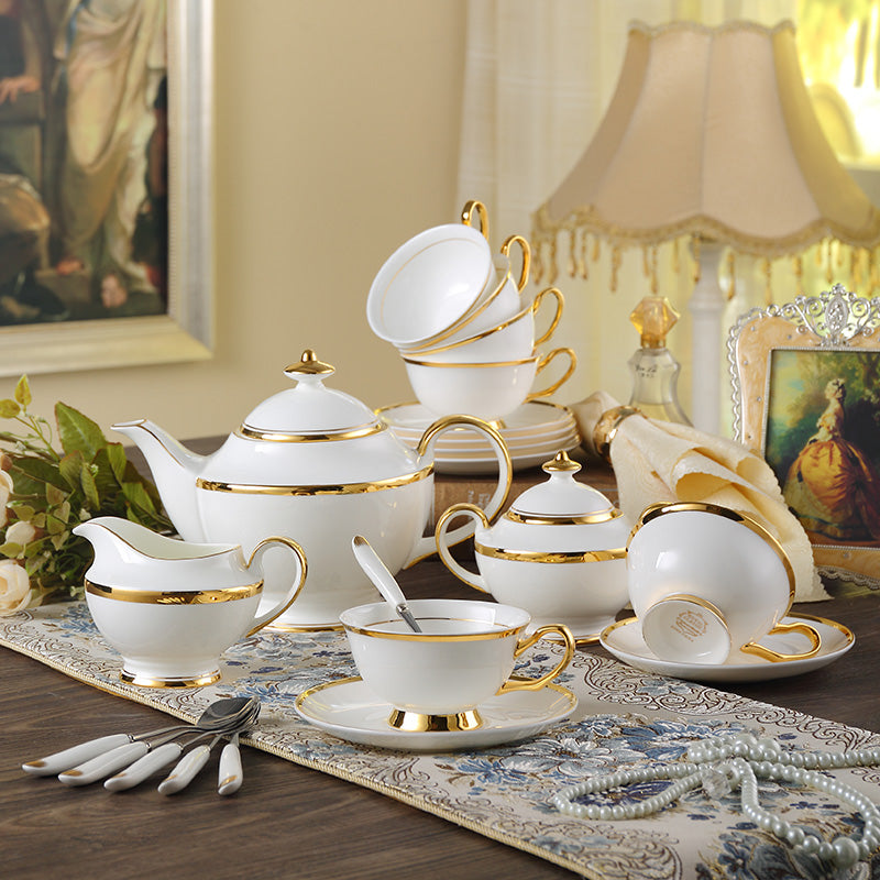 GOLDEN RIM TEACUP COLLECTION SET