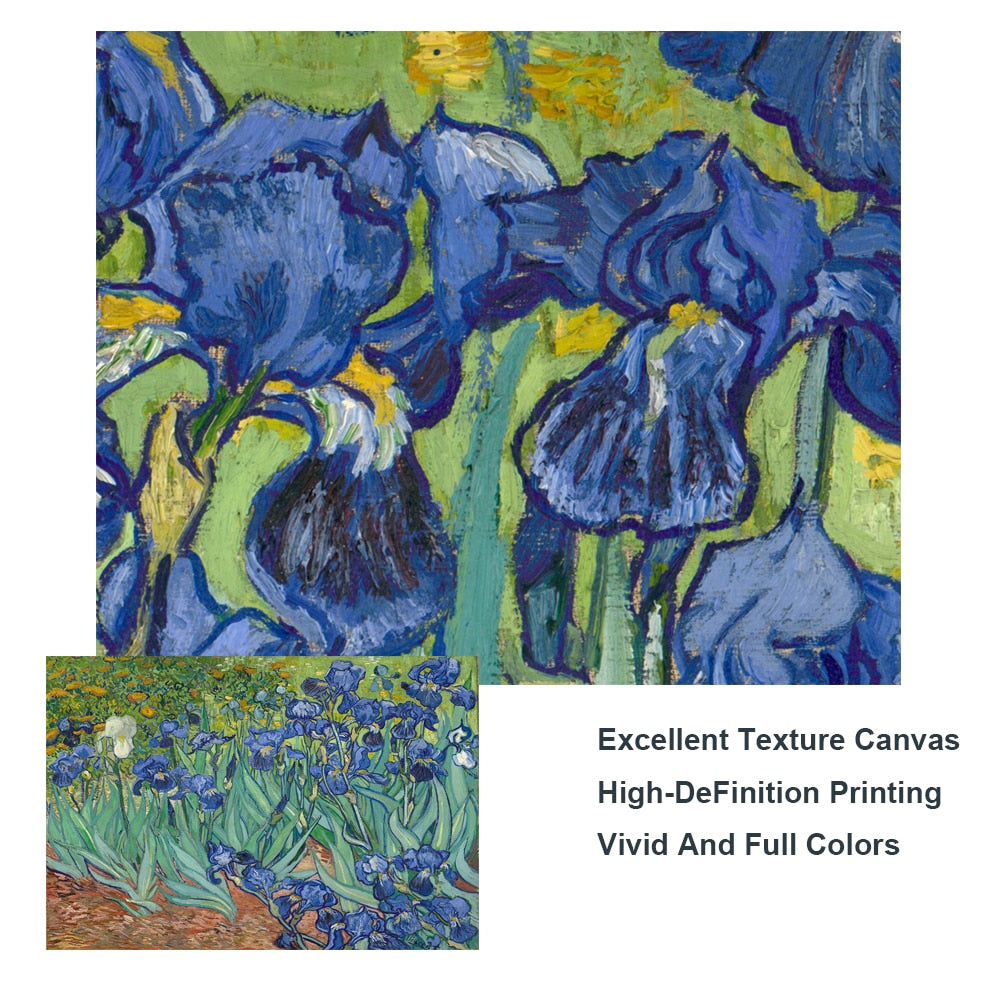 IRISES By Vincent Van Gogh CANVAS PRINT