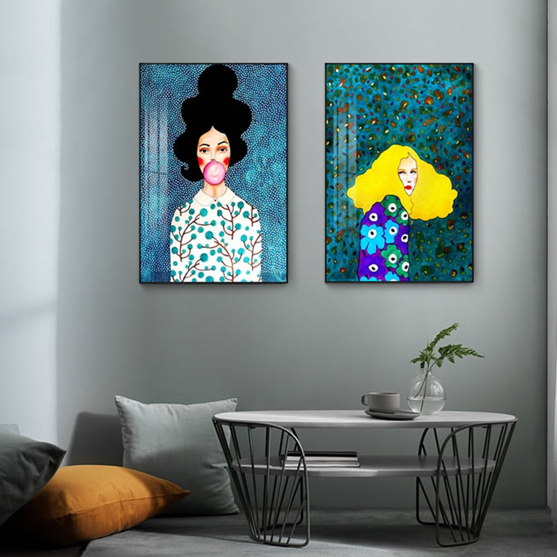 WOMAN BEHIND THE MIRROR CANVAS PRINT