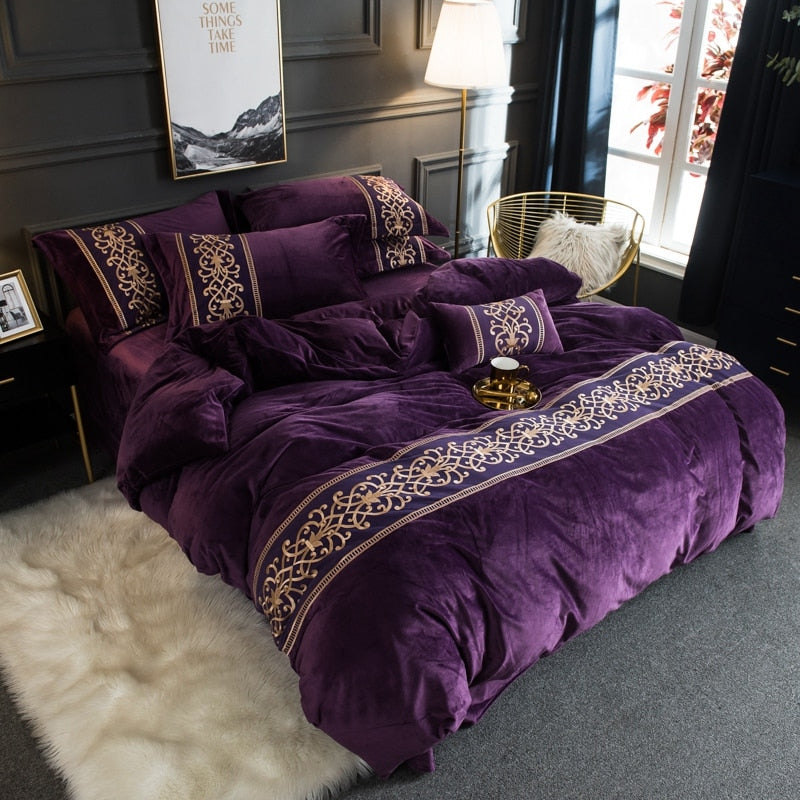 BROOKLYN VELVET ROYAL DUVET COVER & SHAMS 500TC