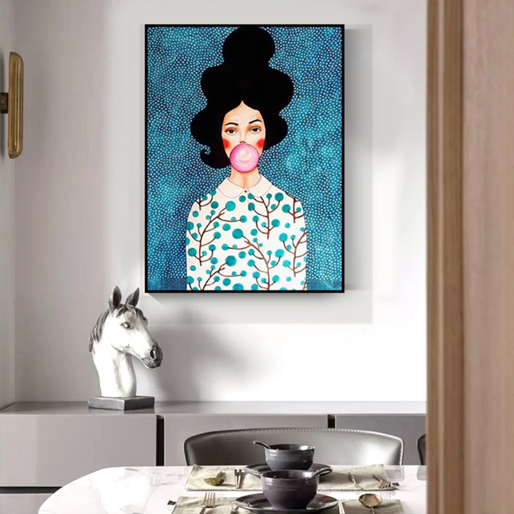 WOMAN BEHIND THE MIRROR CANVAS PRINT
