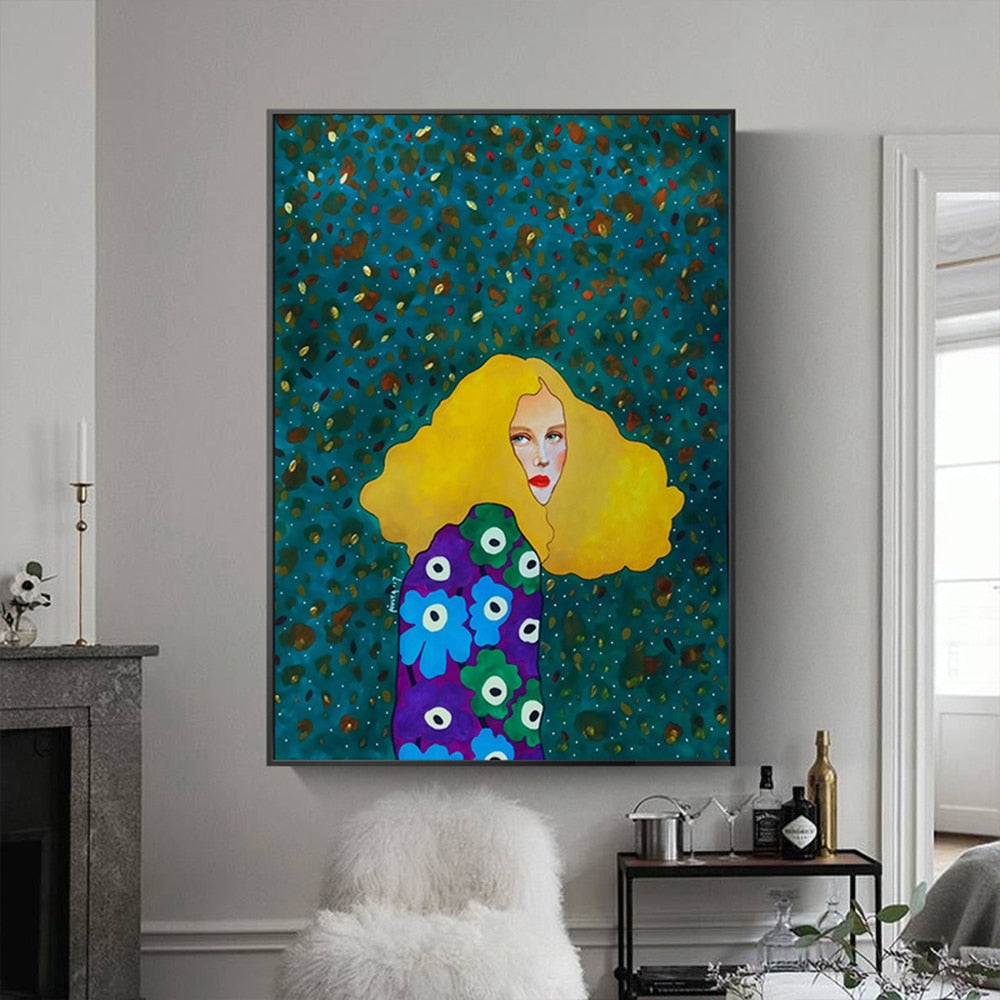 WOMAN BEHIND THE MIRROR CANVAS PRINT