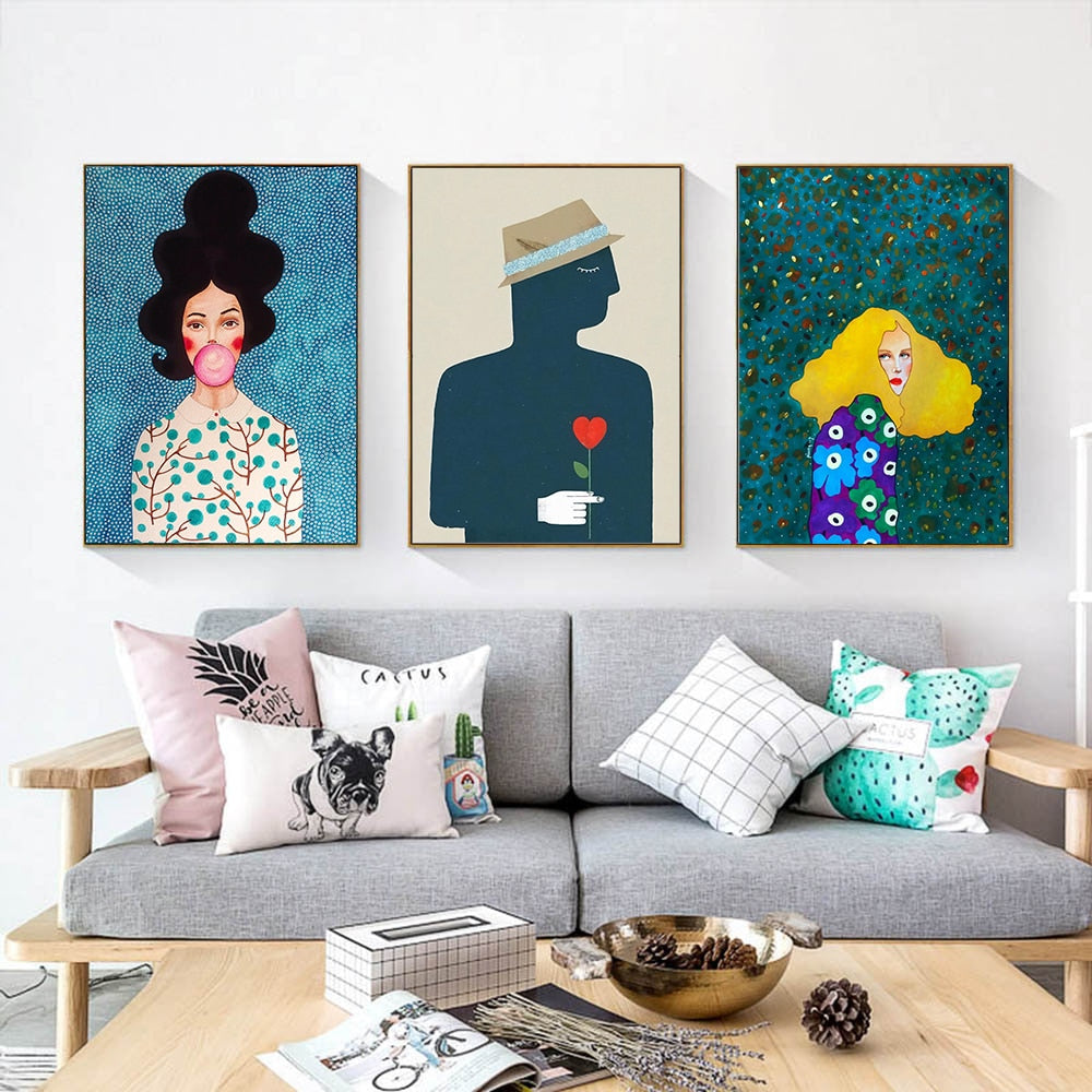 WOMAN BEHIND THE MIRROR CANVAS PRINT