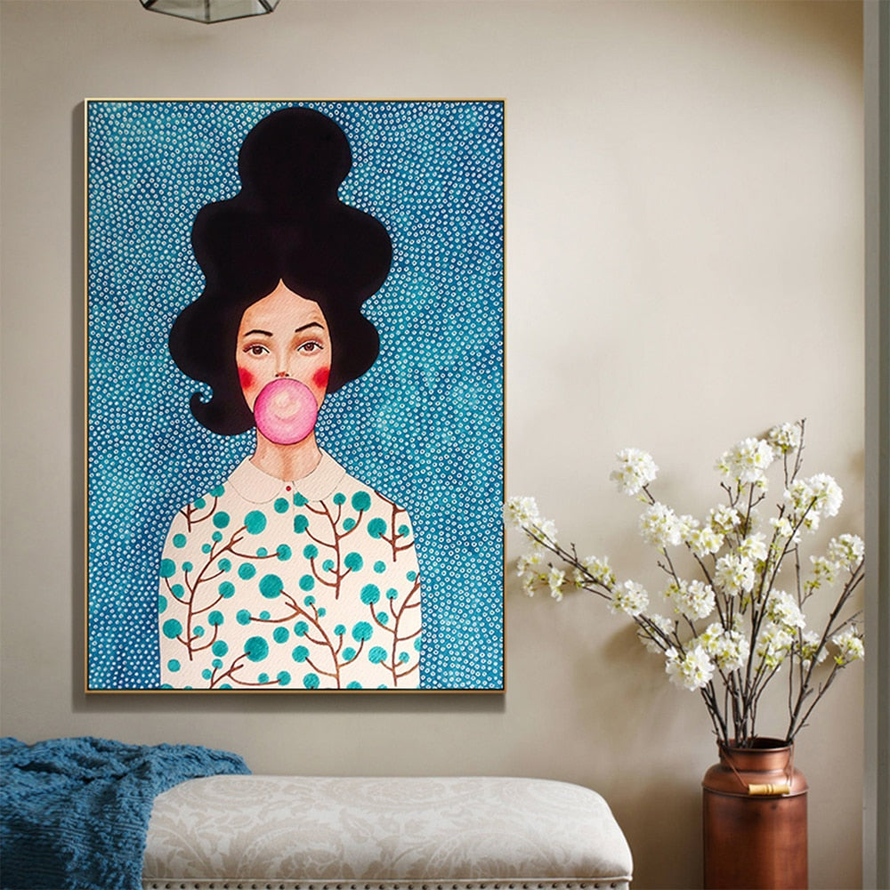 WOMAN BEHIND THE MIRROR CANVAS PRINT
