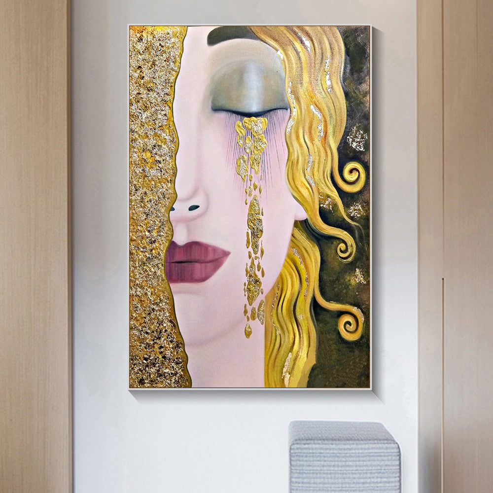GOLD TEAR By Gustav Klimt CANVAS PRINT