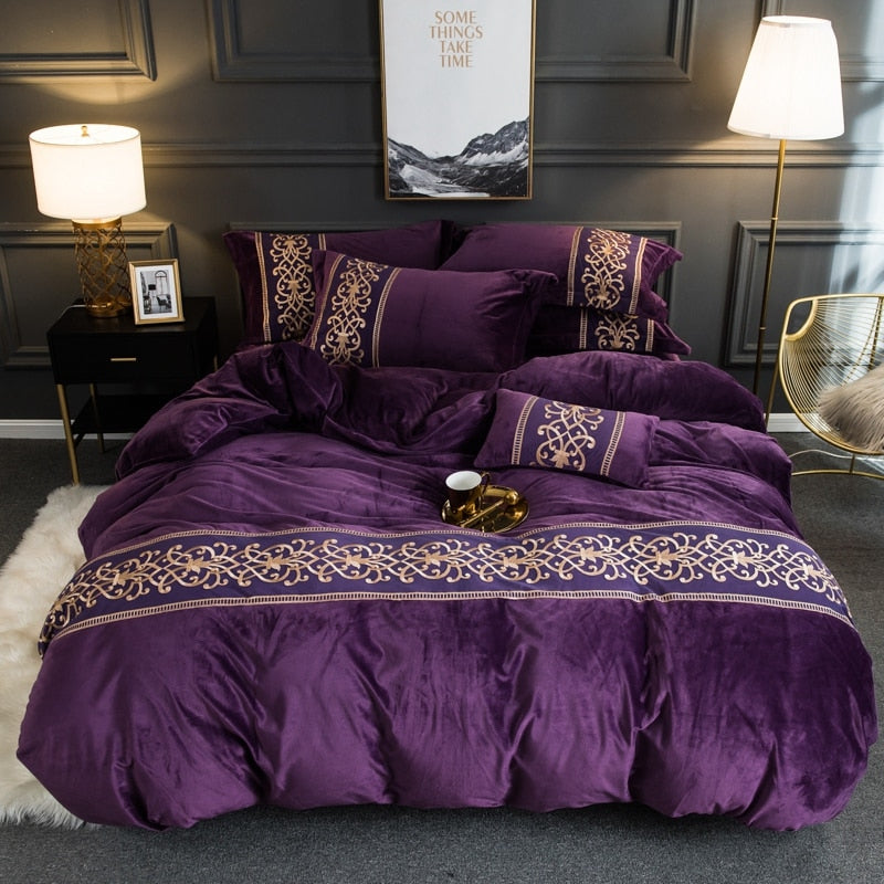 BROOKLYN VELVET ROYAL DUVET COVER & SHAMS 500TC