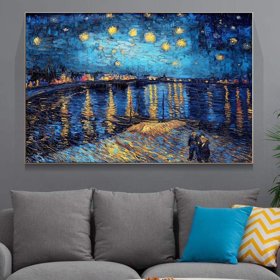STARRY NIGHT OVER THE RHONE By Vincent Van Gogh CANVAS PRINT