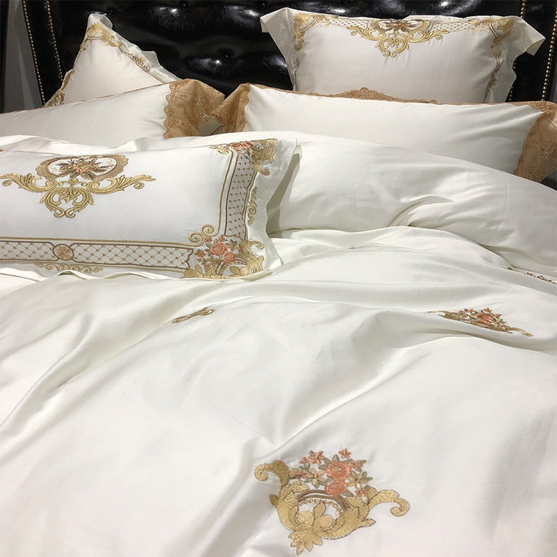 GOLDEN LUXE DUVET COVER & SHAMS EGYPTIAN COTTON 600TC