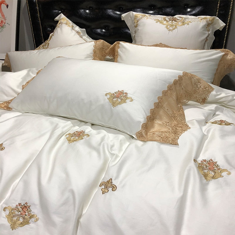 GOLDEN LUXE DUVET COVER & SHAMS EGYPTIAN COTTON 600TC