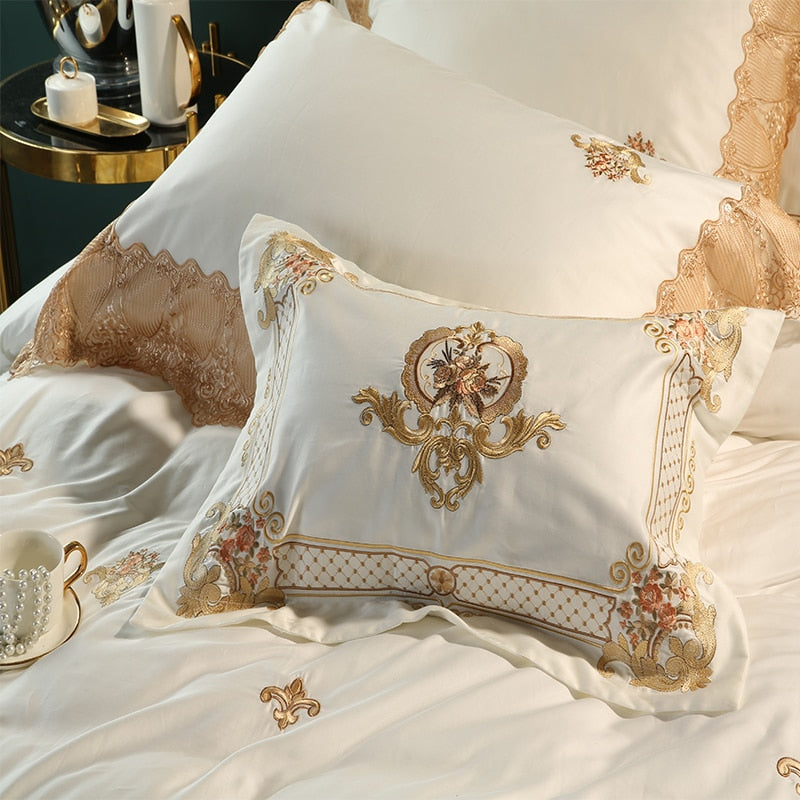 GOLDEN LUXE DUVET COVER & SHAMS EGYPTIAN COTTON 600TC