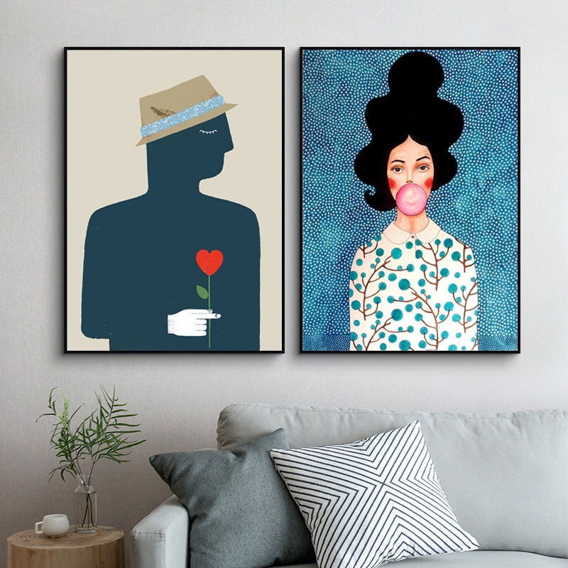 WOMAN BEHIND THE MIRROR CANVAS PRINT
