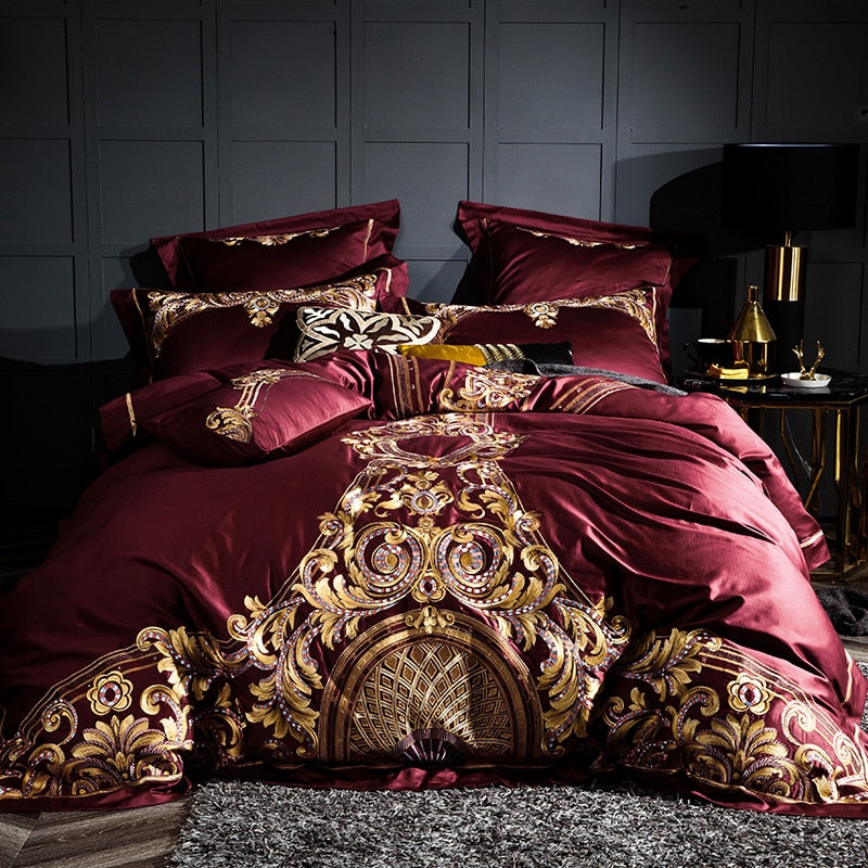 ELIZABETH DUVET COVER & SHAMS EGYPTIAN COTTON 1000TC