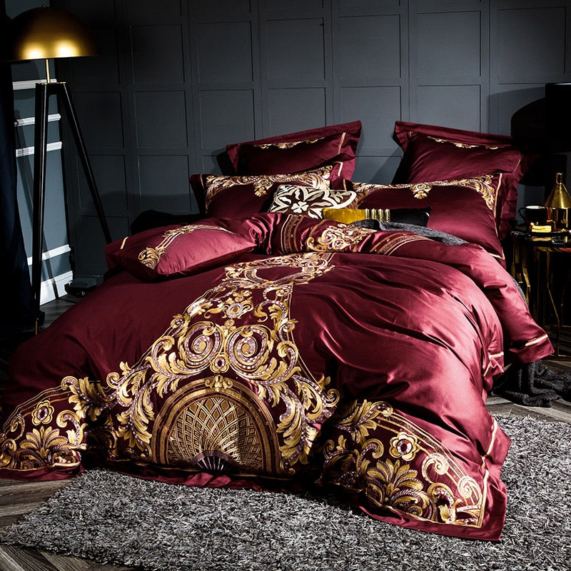 ELIZABETH DUVET COVER & SHAMS EGYPTIAN COTTON 1000TC