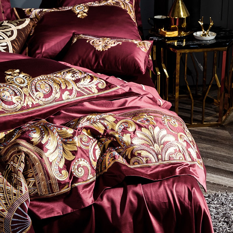 ELIZABETH DUVET COVER & SHAMS EGYPTIAN COTTON 1000TC