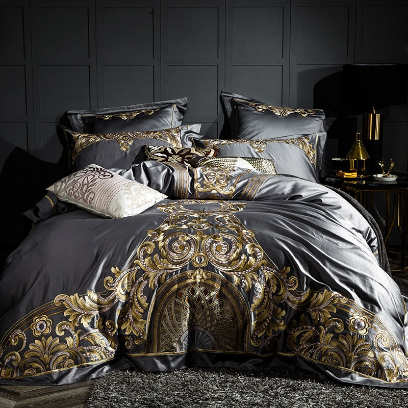ELIZABETH DUVET COVER & SHAMS EGYPTIAN COTTON 1000TC