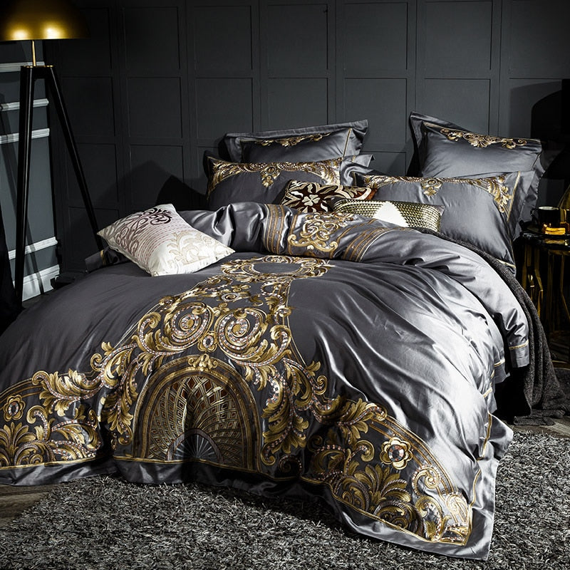ELIZABETH DUVET COVER & SHAMS EGYPTIAN COTTON 1000TC