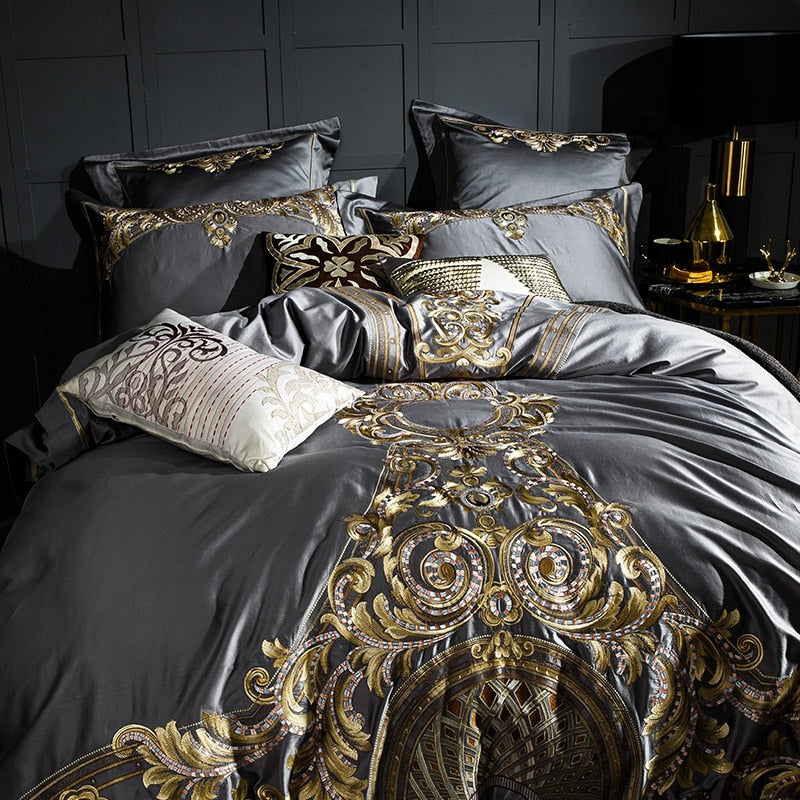 ELIZABETH DUVET COVER & SHAMS EGYPTIAN COTTON 1000TC