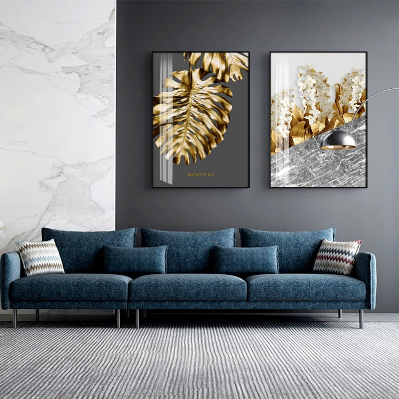 SHIMMERING FLORAL CANVAS PRINT