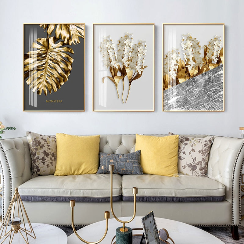 SHIMMERING FLORAL CANVAS PRINT