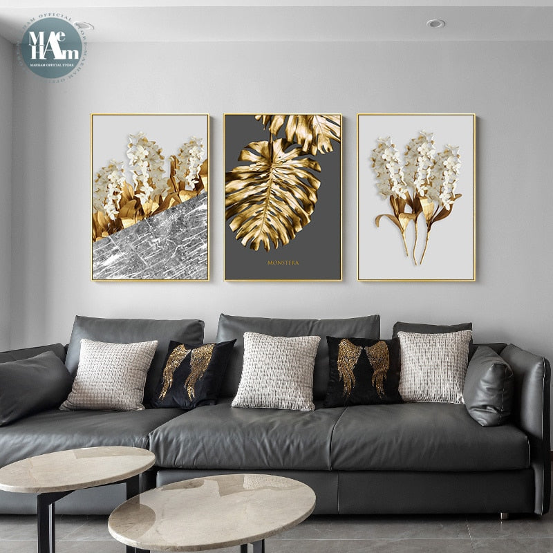 SHIMMERING FLORAL CANVAS PRINT