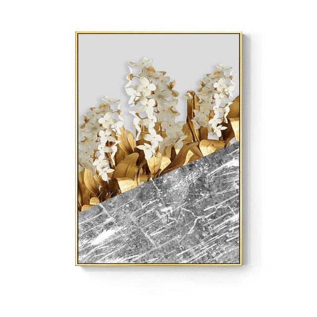 SHIMMERING FLORAL CANVAS PRINT