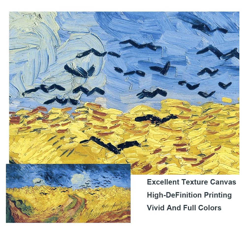 WHEAT FIELDS By Vincent Van Gogh CANVAS PRINT