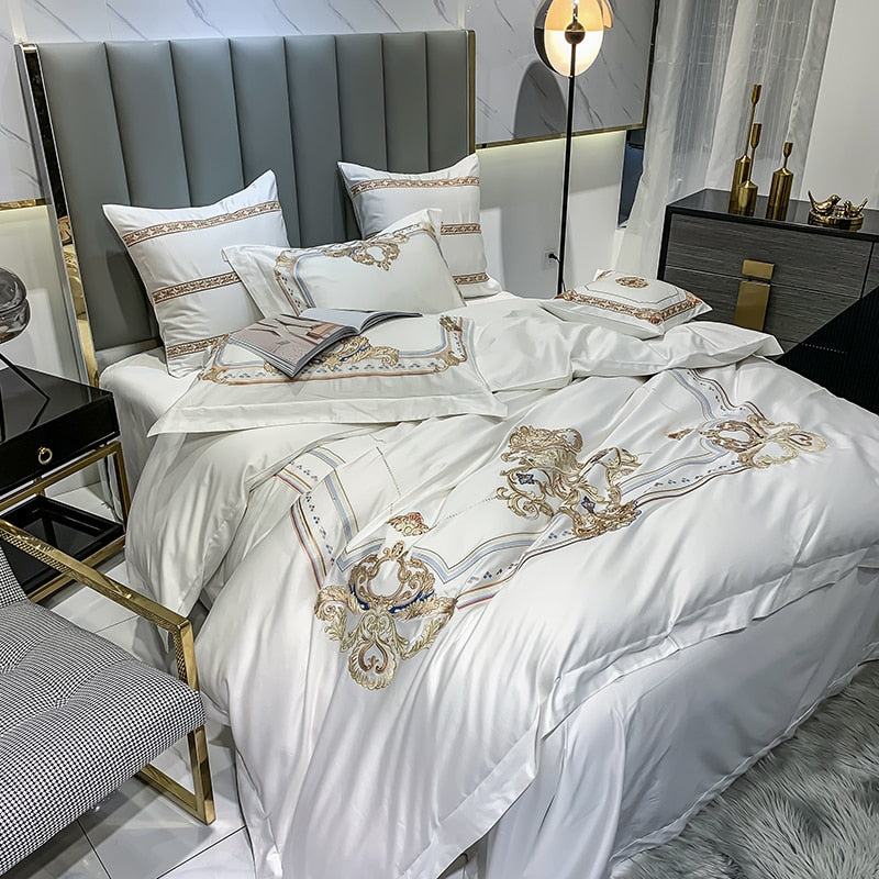 DELPHINE DUVET COVER & SHAMS EYPTIAN COTTON 600TC