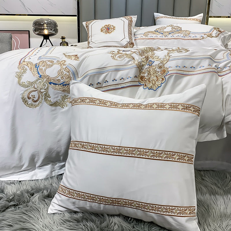 DELPHINE DUVET COVER & SHAMS EYPTIAN COTTON 600TC
