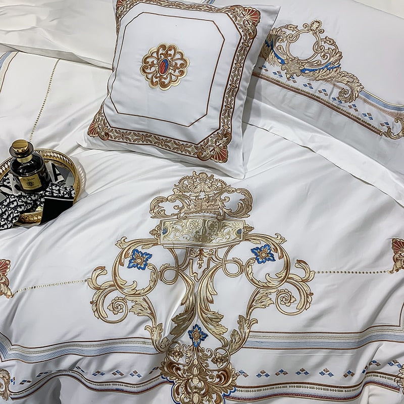 DELPHINE DUVET COVER & SHAMS EYPTIAN COTTON 600TC